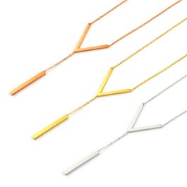TN667 Dây chuyền nữ titan mặt chữ V cách điệu