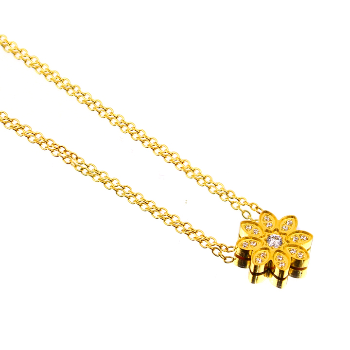 TN671 Dây chuyền nữ titan mặt hình hoa hướng dương - Ảnh 2