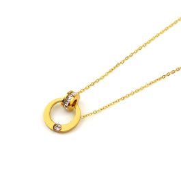 TN683 Dây chuyền nữ titan mặt 2 khoen lồng vào nhau
