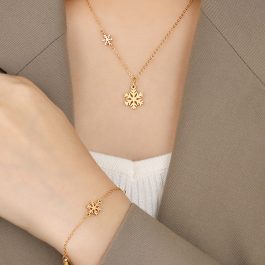 TN707 Dây chuyền nữ titan hình bông hoa tuyết