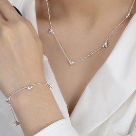 TN709 Dây chuyền, vòng cổ titan mặt hình trái tim cách điệu