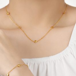 TN714 Dây chuyền, vòng cổ titan mặt hình trái tim cách điệu