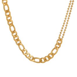 TN732 Dây chuyền nữ titan kiểu dây lật cách điệu dây bi