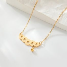 TN735 Dây chuyền nữ titan 5 đồng tiền loại 18KGP Xịn