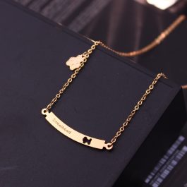 TN765 Dây chuyền nữ titan mặt hình con gấu