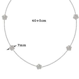TN819 Dây chuyền titan 5 bông hoa 5 cánh móc máy