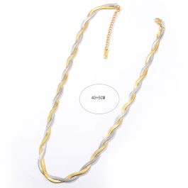 TN843 Dây chuyền 2 sợi mì dẹp titan thắt bính